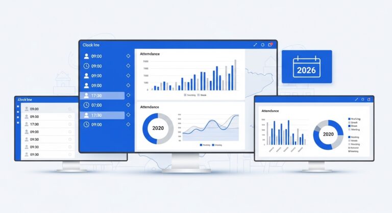 Panel de control digital de registro horario obligatorio para empresas en 2026